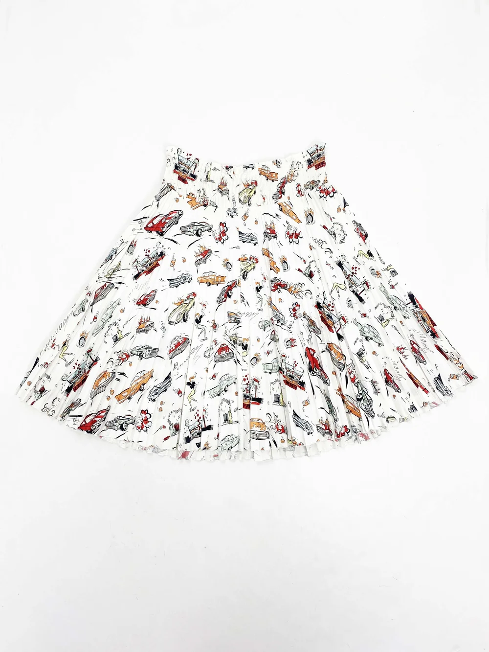 Prada S/S 2012 car print pleated skirt — JAMES VELORIA